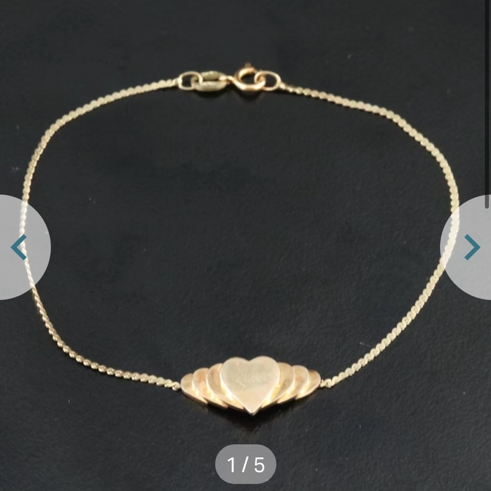 SOLD 14k heart ID bracelet